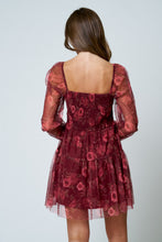 Load image into Gallery viewer, Floral Chiffon Long Sleeve Corset Mini Dress
