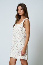 Load image into Gallery viewer, Floral Front Seam Sleeveless Denim Mini
