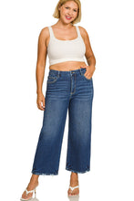Load image into Gallery viewer, Plus Cropped Wide Leg Denim Pants
