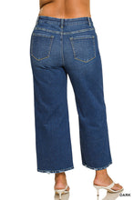 Load image into Gallery viewer, Plus Cropped Wide Leg Denim Pants
