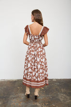 Load image into Gallery viewer, Floral Border Detail Smocked Waist Midi
