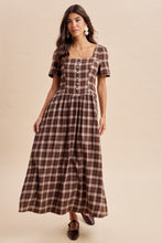 Load image into Gallery viewer, Tartan Drop Waist Maxi Dress
