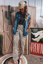 Load image into Gallery viewer, Zebra Print Western High Waist Pocket Fu
