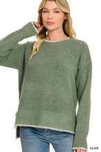 Load image into Gallery viewer, Wool Blend Stitch Detailed Hi-low Sweate
