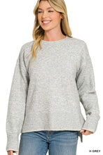 Load image into Gallery viewer, Wool Blend Stitch Detailed Hi-low Sweate
