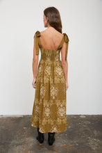 Load image into Gallery viewer, Medallion Pattern Tie Strap Midi Dress
