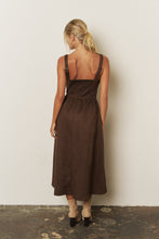 Load image into Gallery viewer, Lace Up Front Sleeveless Suede Midi Dres
