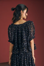 Load image into Gallery viewer, Floral Smocked Neckline Front Tie Puff S

