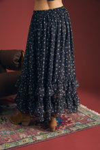 Load image into Gallery viewer, Floral Ruffled Tiered Hem Midi Skirt
