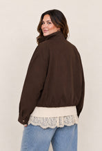 Load image into Gallery viewer, Plus Zip-up Mock Neck Elastic Hem Jacket
