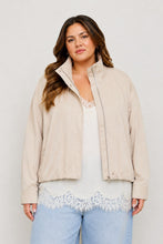 Load image into Gallery viewer, Plus Zip-up Mock Neck Elastic Hem Jacket
