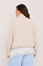 Load image into Gallery viewer, Plus Zip-up Mock Neck Elastic Hem Jacket

