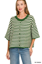 Load image into Gallery viewer, Striped Wool Blend Half Sleeve Cardigan
