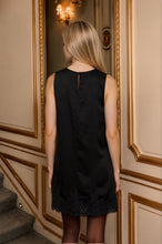 Load image into Gallery viewer, Satin Lace Hem Sleeveless Mini Dress
