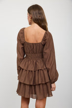 Load image into Gallery viewer, Smocked Bishop Sleeve Tiered Mini Dress
