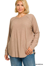 Load image into Gallery viewer, Plus Cotton Slub Jersey Long Sleeve Tee
