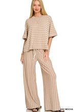 Load image into Gallery viewer, Raised Rib Stripe Short Sleeve Top &amp; Pan
