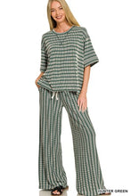 Load image into Gallery viewer, Raised Rib Stripe Short Sleeve Top &amp; Pan
