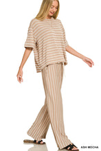 Load image into Gallery viewer, Raised Rib Stripe Short Sleeve Top &amp; Pan
