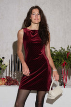 Load image into Gallery viewer, Rhinestone Dot Sleeveless Boat Neck Mini
