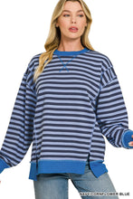 Load image into Gallery viewer, French Terry Striped Long Sleeve Pullove
