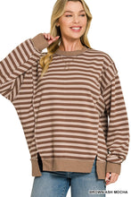 Load image into Gallery viewer, French Terry Striped Long Sleeve Pullove
