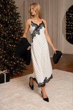 Load image into Gallery viewer, Contrast Lace Trim Spaghetti Strap Midi
