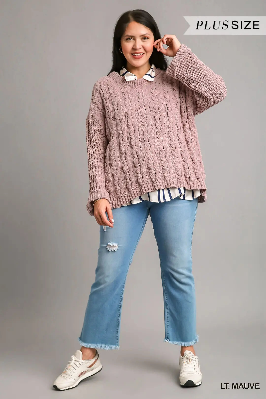 PLUS Cuffed Long Sleeve Chenille Cable K