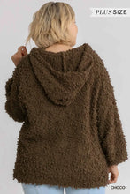 Load image into Gallery viewer, PLUS Fuzzy Hooded Pullover Sweatshirt
