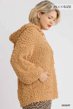 Load image into Gallery viewer, PLUS Fuzzy Hooded Pullover Sweatshirt
