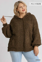 Load image into Gallery viewer, PLUS Fuzzy Hooded Pullover Sweatshirt
