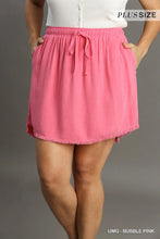 Load image into Gallery viewer, PLUS High Waist High Low Fringe Hem Skir
