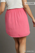 Load image into Gallery viewer, PLUS High Waist High Low Fringe Hem Skir
