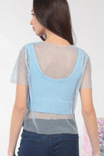 Load image into Gallery viewer, Jewel Fishnet Crochet Knit Top
