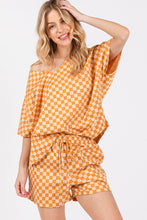 Load image into Gallery viewer, Game Day Checker Pattern V-neck Top (part of a set)
