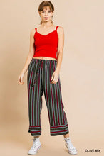 Load image into Gallery viewer, High Waist Striped Pants with Elastic Wa
