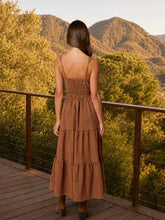 Load image into Gallery viewer, Plaid Corset Detail Front Tie Tiered Mid
