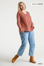 Load image into Gallery viewer, Striped V-Neck Long High Low Hem Top
