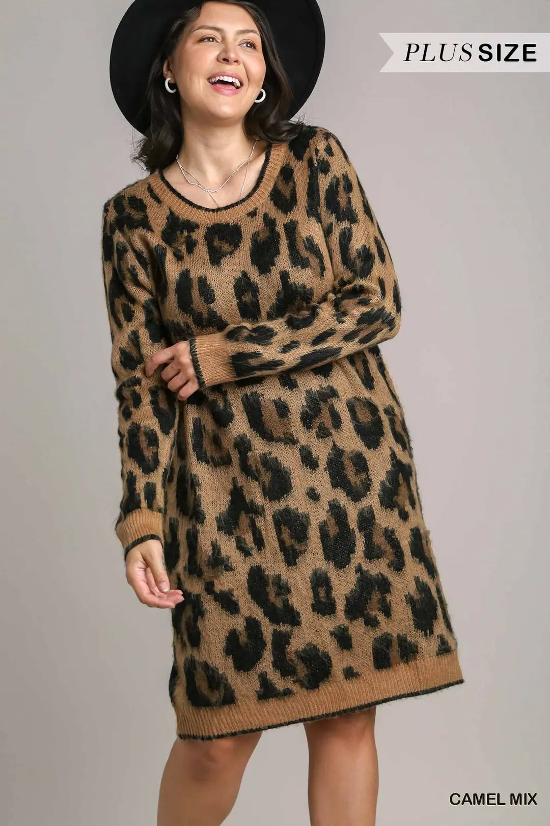 Animal Print Round Neck and Long Sleeve