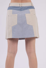 Load image into Gallery viewer, Washed Cotton Twill Color Block Casual Mini skirt (part of a set)
