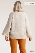 Load image into Gallery viewer, PLUS Popcorn Sweater with Ribbed Hem
