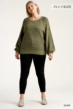 Load image into Gallery viewer, PLUS Popcorn Sweater with Ribbed Hem
