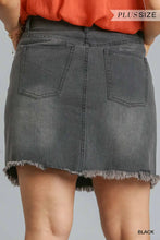 Load image into Gallery viewer, PLUS Denim Skirt with Raw Hem
