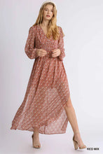 Load image into Gallery viewer, Sheer Floral Print Smocked V-Neck Maxi
