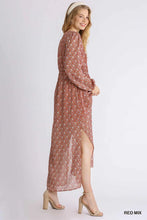 Load image into Gallery viewer, Sheer Floral Print Smocked V-Neck Maxi
