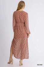 Load image into Gallery viewer, Sheer Floral Print Smocked V-Neck Maxi
