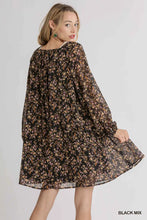 Load image into Gallery viewer, Floral Print V-Neck Long Sleeve Dress wi
