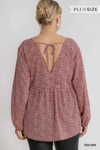 Load image into Gallery viewer, PLUS Babydoll Top with Open Back Detail
