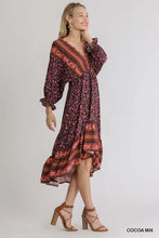 Load image into Gallery viewer, Floral Border Print V-Neck Dolman Sleeve
