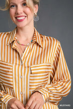 Load image into Gallery viewer, Striped Long Sleeve Button Down Midi Dre
